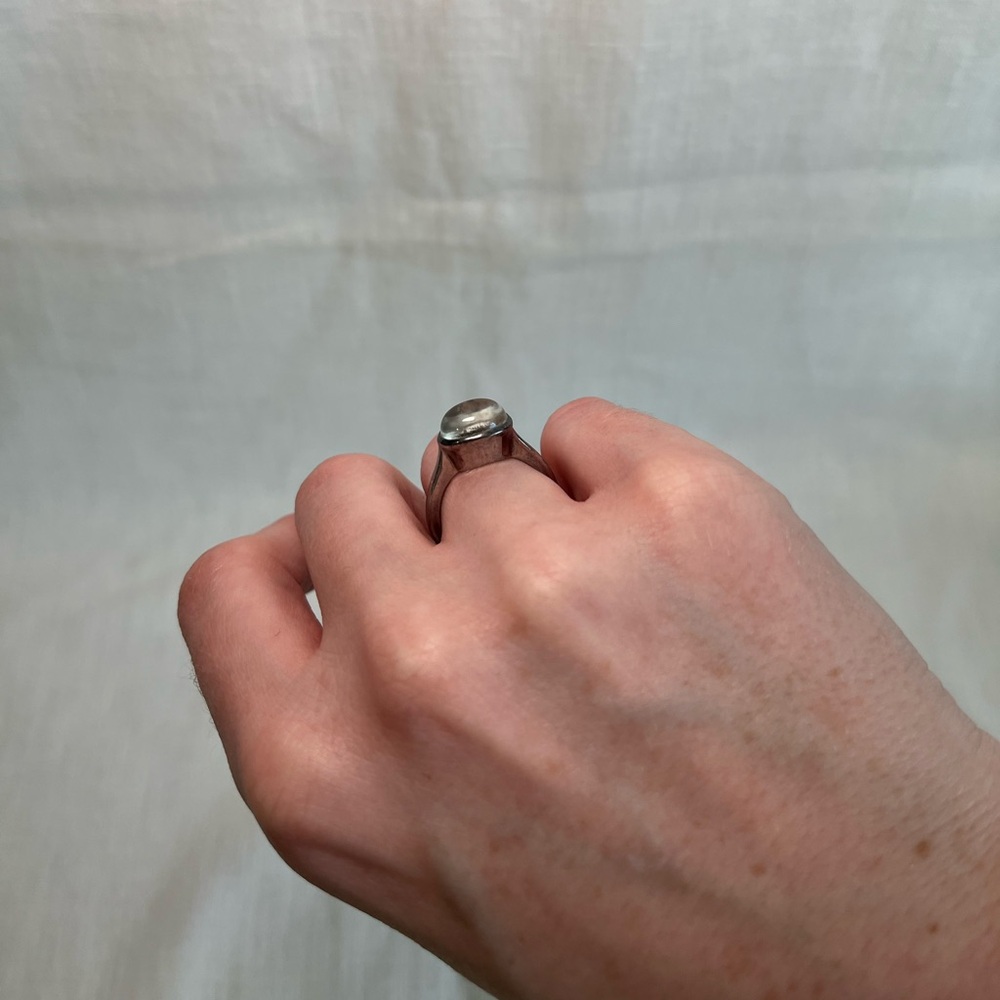 Sterling Silver Clear Quartz Ring Size 6 - Picture 3 of 7